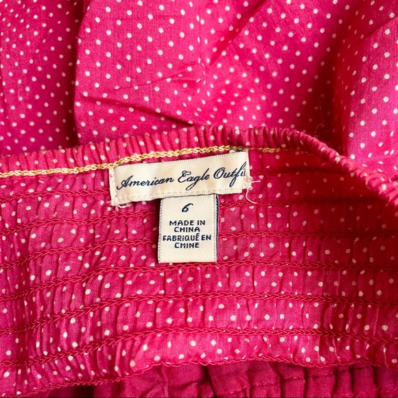 GUC AE Hot Pink and White Polka Dot Dress - Picture 5 of 7